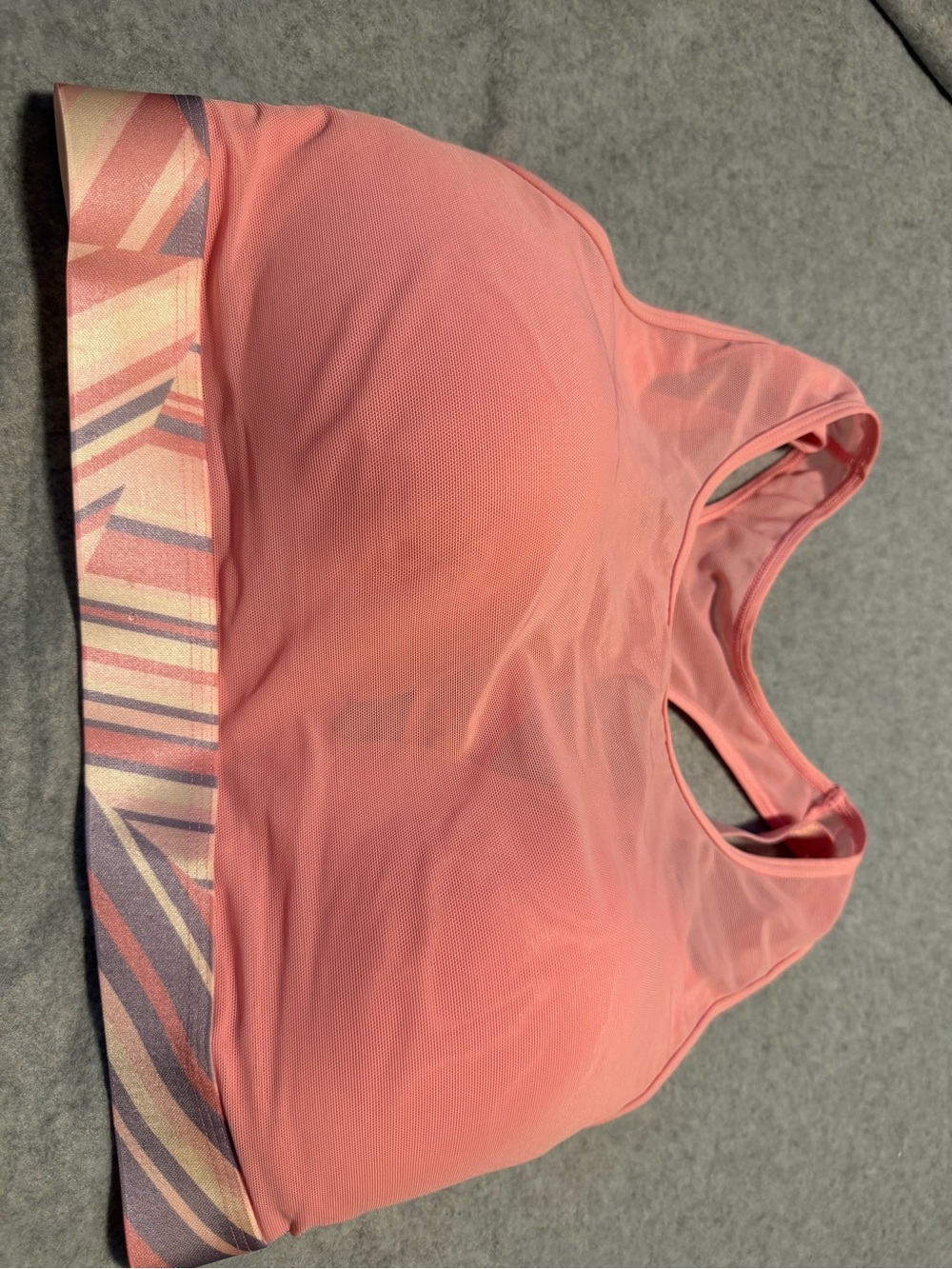 Adore Me‎ Coral Sports Bra with Patterned Band